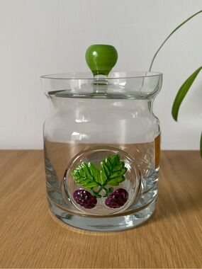 Vintage Royal Danube Glass Berry Jam Jar